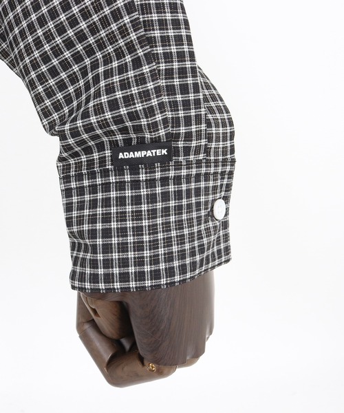 ADAM PATEK(アダムパテック)の「ADAMPATEK/small check wide shirt/スモールチェック刺繍入りワイドボックスシャツ(シャツ/ブラウス・メンズ・グリーン/ブラック・2/1)」の14枚目の写真