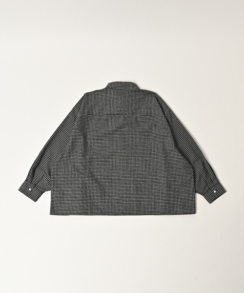 ADAM PATEK(アダムパテック)の「ADAMPATEK/small check wide shirt/スモールチェック刺繍入りワイドボックスシャツ(シャツ/ブラウス・メンズ・グリーン/ブラック・2/1)」の8枚目の写真