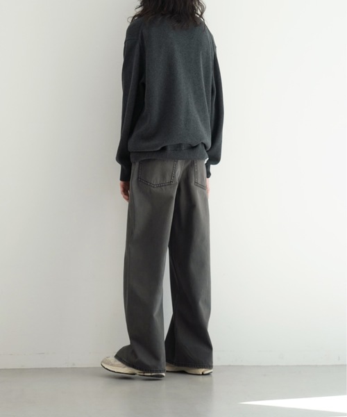 FAX COPY EXPRESS Vintage washed brown-black gardener denim pants