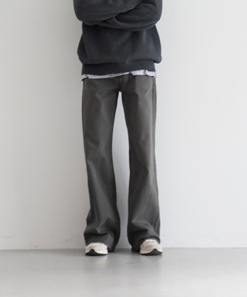 FAX COPY EXPRESS Vintage washed brown-black gardener denim pants