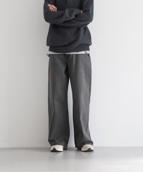 FAX COPY EXPRESS Vintage washed brown-black gardener denim pants