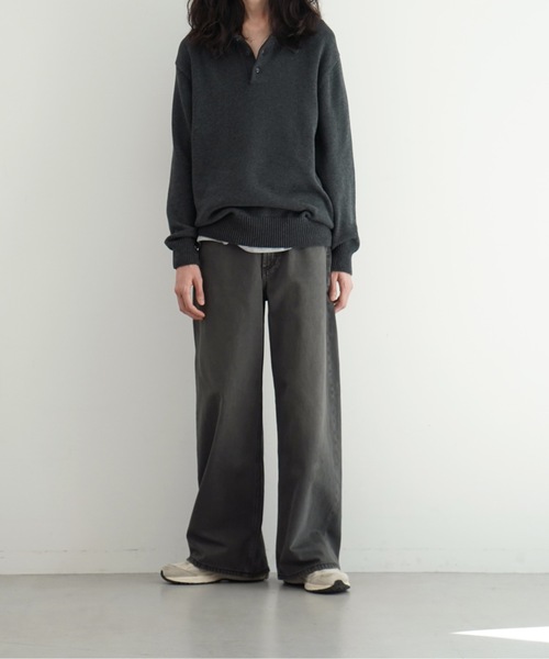 FAX COPY EXPRESS Vintage washed brown-black gardener denim pants