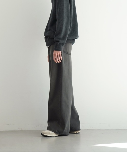 FAX COPY EXPRESS Vintage washed brown-black gardener denim pants