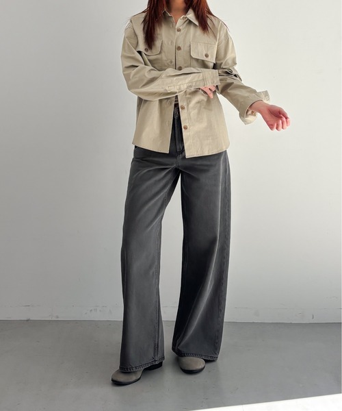 FAX COPY EXPRESS Vintage washed brown-black gardener denim pants