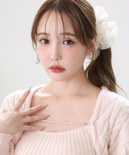 one after another NICE CLAUP（ワンアフターアナザーナイスクラップ）の「ケーブルニットアンサンブル（アンサンブル・レディース・アイボリー/杢グレー/ブラウン/ライトピンク・FREE）」の7枚目の写真