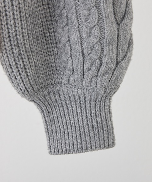 one after another NICE CLAUP（ワンアフターアナザーナイスクラップ）の「ケーブルニットアンサンブル（アンサンブル・レディース・アイボリー/杢グレー/ブラウン/ライトピンク・FREE）」の18枚目の写真