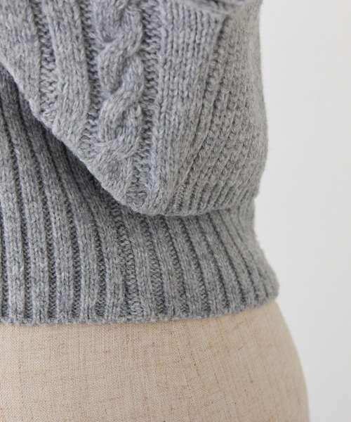 one after another NICE CLAUP（ワンアフターアナザーナイスクラップ）の「ケーブルニットアンサンブル（アンサンブル・レディース・アイボリー/杢グレー/ブラウン/ライトピンク・FREE）」の19枚目の写真