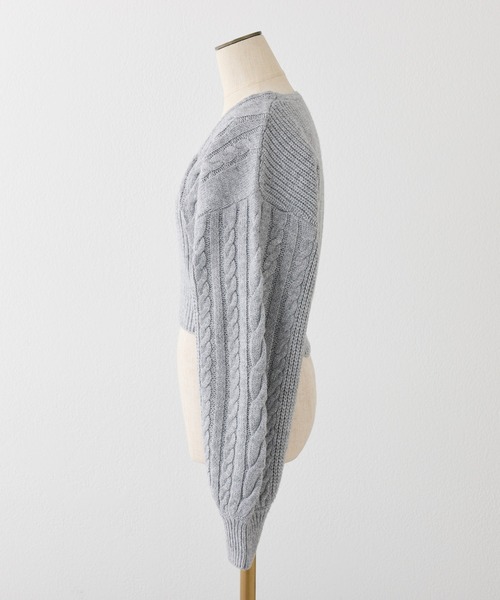 one after another NICE CLAUP（ワンアフターアナザーナイスクラップ）の「ケーブルニットアンサンブル（アンサンブル・レディース・アイボリー/杢グレー/ブラウン/ライトピンク・FREE）」の20枚目の写真
