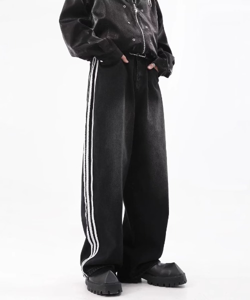 SHIBUYA Zy.（シブヤジー）の「Mono Pulseサイドラインデニム（その他パンツ・メンズ・サックスブルー/ブラック・S/M/L/XL）」の2枚目の写真