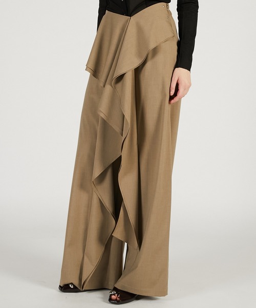 PRANK PROJECT（プランクプロジェクト）の「【Pre-Order】ウェーブドレープパンツ / Wave Drape Pants（その他パンツ・レディース・ブラック/マルチ/ベージュ・36/38）」の4枚目の写真