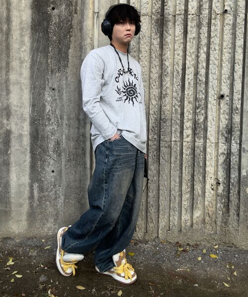 COSO(コソ)の「ビーチアートワークロングスリーブ(グレー)(Tシャツ/カットソー・レディース・グレー・LARGE/MEDIUM)」の2枚目の写真