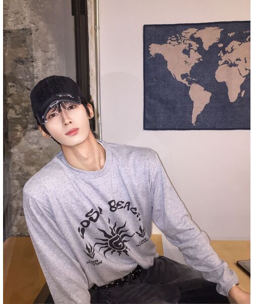 COSO(コソ)の「ビーチアートワークロングスリーブ(グレー)(Tシャツ/カットソー・レディース・グレー・LARGE/MEDIUM)」の3枚目の写真