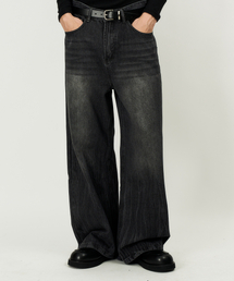 ヴィンテージワイドデニムパンツ（ブラック）