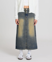 BUTTON UP（ボタンアップ）の「ヴィンテージウォッシュドデニムロングスカート（スカート）」