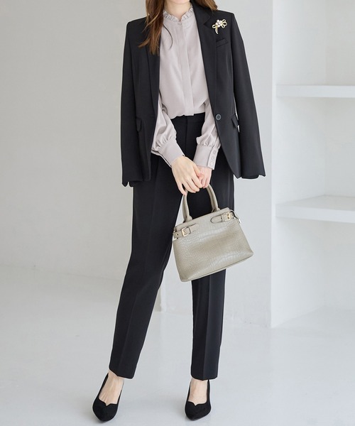alotta(アロッタ)の「前後2WAYフリル衿ブラウス(シャツ/ブラウス・レディース・ホワイト/ライトグレー・M/L/LL/3L)」の5枚目の写真