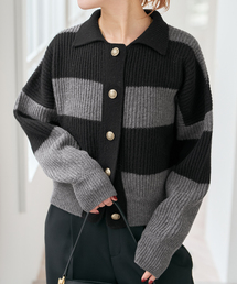 Spick & Span | ラガーボーダーニットカーディガン(カーディガン/ボレロ)