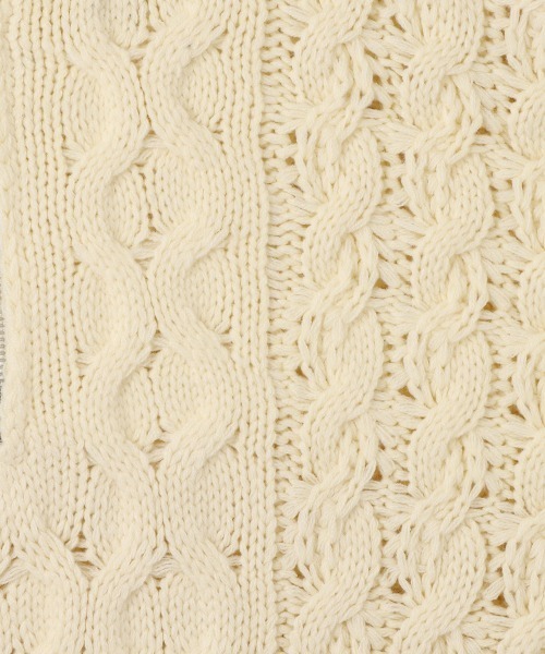 VICKY（ビッキー）の「バルキーケーブルハーフジップニット≪手洗い可能≫（ニット/セーター・レディース・レッド/オフホワイト/ダークグレー・M）」の7枚目の写真