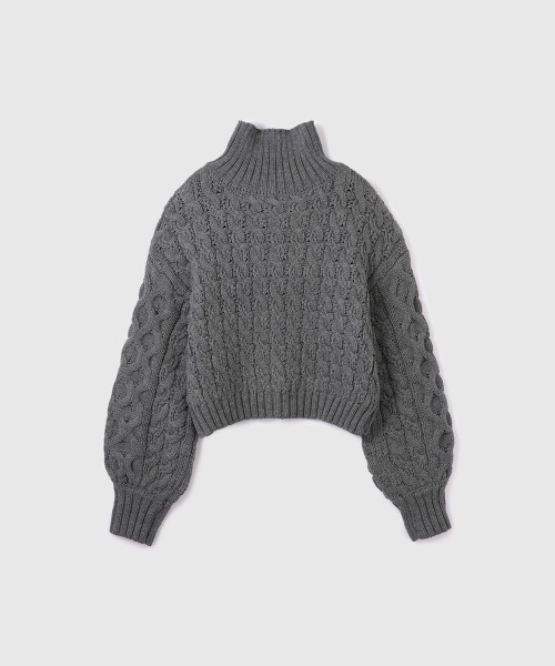 VICKY（ビッキー）の「バルキーケーブルハーフジップニット≪手洗い可能≫（ニット/セーター・レディース・レッド/オフホワイト/ダークグレー・M）」の13枚目の写真