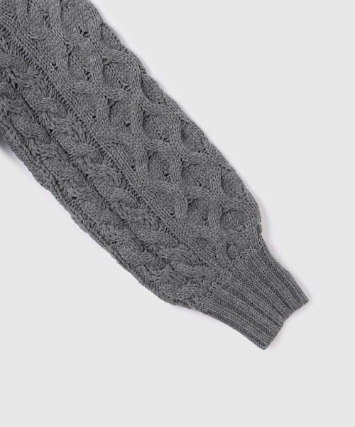 VICKY（ビッキー）の「バルキーケーブルハーフジップニット≪手洗い可能≫（ニット/セーター・レディース・レッド/オフホワイト/ダークグレー・M）」の15枚目の写真