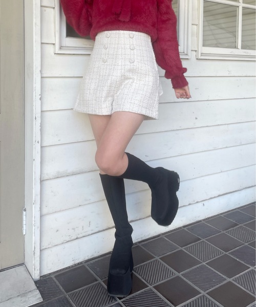 abc une face（アーベーセーアンフェイス）の「バックリボンショートパンツ（その他パンツ・レディース・ブラック/ホワイト・FREE）」の7枚目の写真