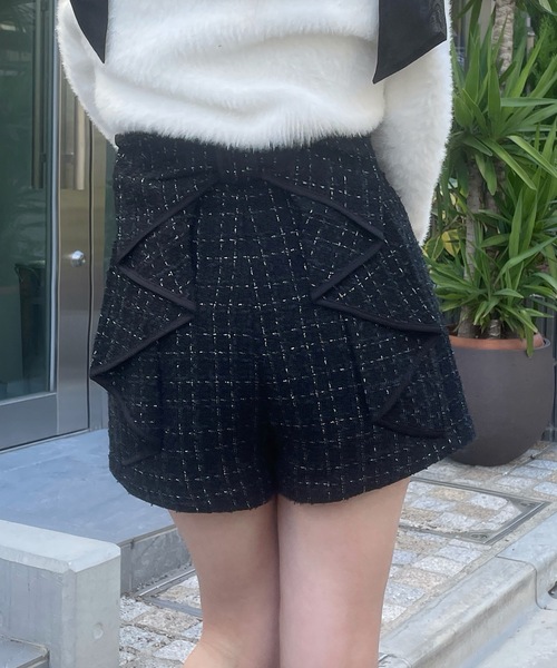 abc une face（アーベーセーアンフェイス）の「バックリボンショートパンツ（その他パンツ・レディース・ブラック/ホワイト・FREE）」の12枚目の写真