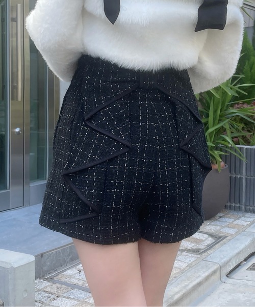 abc une face（アーベーセーアンフェイス）の「バックリボンショートパンツ（その他パンツ・レディース・ブラック/ホワイト・FREE）」の13枚目の写真