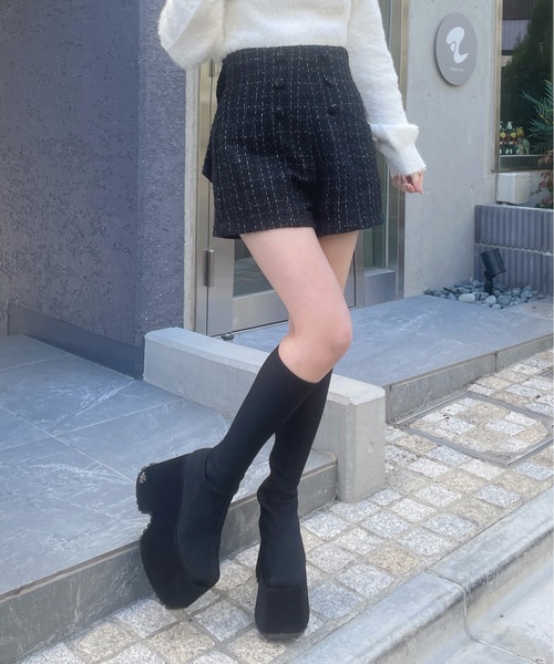 abc une face（アーベーセーアンフェイス）の「バックリボンショートパンツ（その他パンツ・レディース・ブラック/ホワイト・FREE）」の15枚目の写真