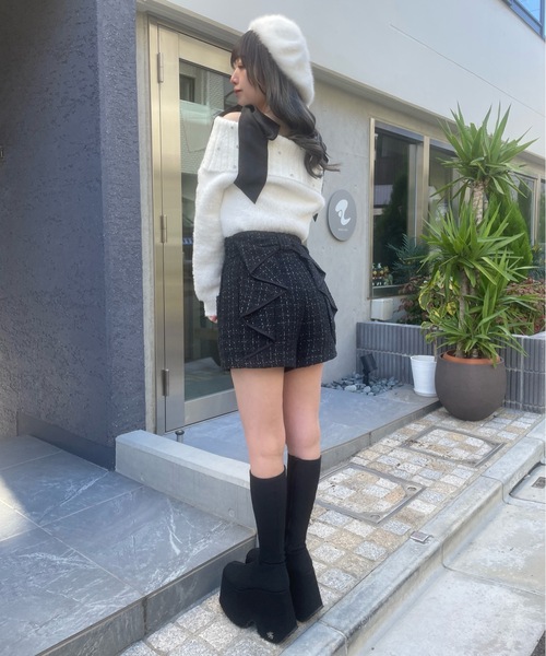 abc une face（アーベーセーアンフェイス）の「バックリボンショートパンツ（その他パンツ・レディース・ブラック/ホワイト・FREE）」の18枚目の写真
