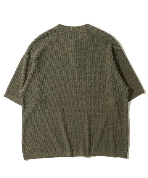 Healthknit(ヘルスニット)の「【Healthknit】Henleyneck S/S Knit / ヘンリーネック ニットTシャツ(Tシャツ/カットソー・メンズ・オリーブ/アイボリー/ブラック・MEDIUM/X-LARGE/LARGE)」の9枚目の写真