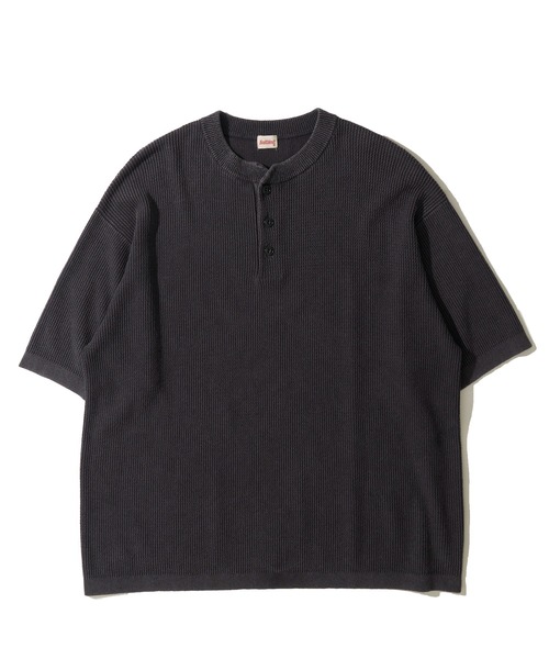 Healthknit(ヘルスニット)の「【Healthknit】Henleyneck S/S Knit / ヘンリーネック ニットTシャツ(Tシャツ/カットソー・メンズ・オリーブ/アイボリー/ブラック・MEDIUM/X-LARGE/LARGE)」の4枚目の写真