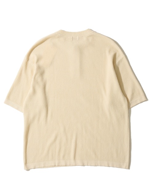 Healthknit(ヘルスニット)の「【Healthknit】Henleyneck S/S Knit / ヘンリーネック ニットTシャツ(Tシャツ/カットソー・メンズ・オリーブ/アイボリー/ブラック・MEDIUM/X-LARGE/LARGE)」の7枚目の写真
