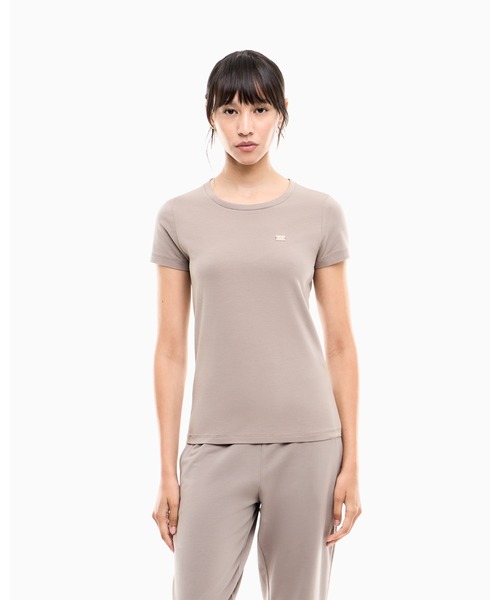 EMPORIO ARMANI EA7(エンポリオアルマーニイーエーセブン)の「<オンライン限定>【エンポリオ アルマーニ EA7】Core Lady Tシャツ スリムフィット ストレッチジャージー(Tシャツ/カットソー・レディース・ブラック/ライトグレー/サンドグレー・LARGE/MEDIUM/SMALL/X-LARGE/X-SMALL)」の3枚目の写真