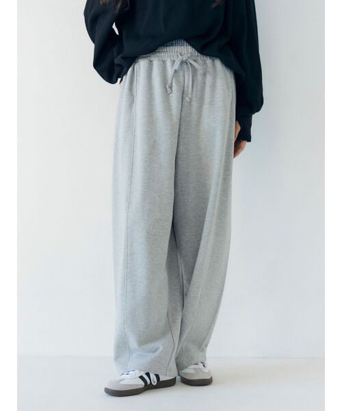 Ungrid（アングリッド）の「レイヤードデザインスウェットルーズパンツ（スウェットパンツ・レディース・ピンク/ライトグレー/アイボリー・FREE）」の8枚目の写真