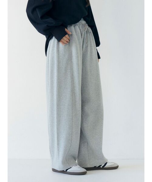 Ungrid（アングリッド）の「レイヤードデザインスウェットルーズパンツ（スウェットパンツ・レディース・ピンク/ライトグレー/アイボリー・FREE）」の9枚目の写真