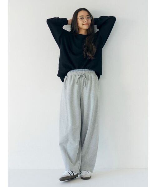 Ungrid（アングリッド）の「レイヤードデザインスウェットルーズパンツ（スウェットパンツ・レディース・ピンク/ライトグレー/アイボリー・FREE）」の11枚目の写真