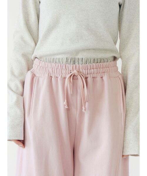 Ungrid（アングリッド）の「レイヤードデザインスウェットルーズパンツ（スウェットパンツ・レディース・ピンク/ライトグレー/アイボリー・FREE）」の15枚目の写真