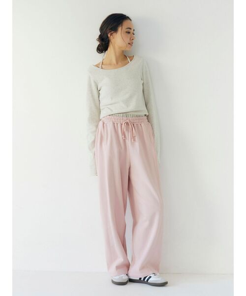 Ungrid（アングリッド）の「レイヤードデザインスウェットルーズパンツ（スウェットパンツ・レディース・ピンク/ライトグレー/アイボリー・FREE）」の16枚目の写真