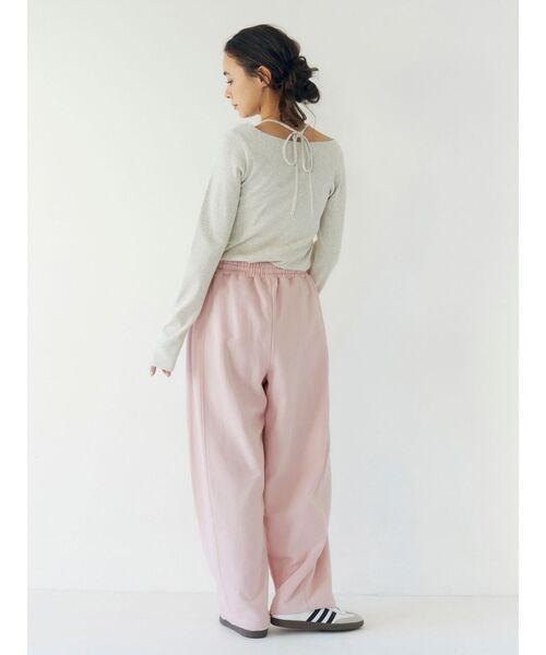 Ungrid（アングリッド）の「レイヤードデザインスウェットルーズパンツ（スウェットパンツ・レディース・ピンク/ライトグレー/アイボリー・FREE）」の18枚目の写真