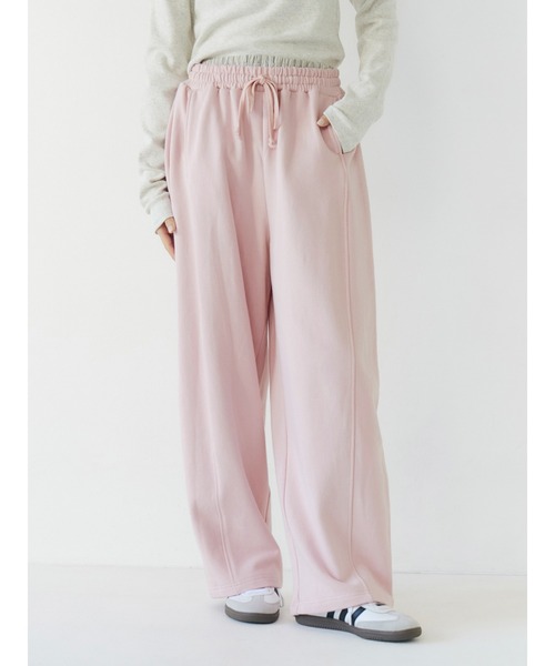 Ungrid（アングリッド）の「レイヤードデザインスウェットルーズパンツ（スウェットパンツ・レディース・ピンク/ライトグレー/アイボリー・FREE）」の3枚目の写真