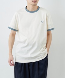 FRED PERRY（フレッドペリー）の「[FRED PERRY/フレッドペリー] 別注 ワンポイントロゴ刺繍 リンガーTシャツ（Tシャツ/カットソー）」