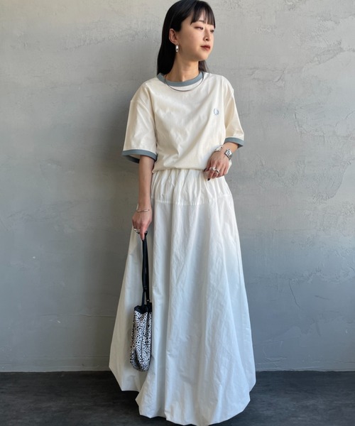 FRED PERRY（フレッドペリー）の「[FRED PERRY/フレッドペリー] 別注 ワンポイントロゴ刺繍 リンガーTシャツ（Tシャツ/カットソー・レディース・キャメル/オートミール/キナリ/ブラック・XS/XL/L/M/S）」の12枚目の写真
