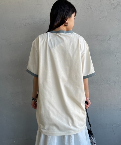 FRED PERRY（フレッドペリー）の「[FRED PERRY/フレッドペリー] 別注 ワンポイントロゴ刺繍 リンガーTシャツ（Tシャツ/カットソー・レディース・キャメル/オートミール/キナリ/ブラック・XS/XL/L/M/S）」の16枚目の写真