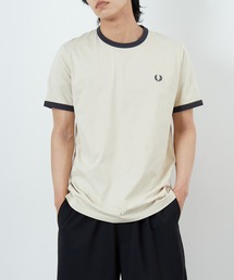 FRED PERRY（フレッドペリー）の「[FRED PERRY/フレッドペリー] 別注 ワンポイントロゴ刺繍 リンガーTシャツ（Tシャツ/カットソー）」