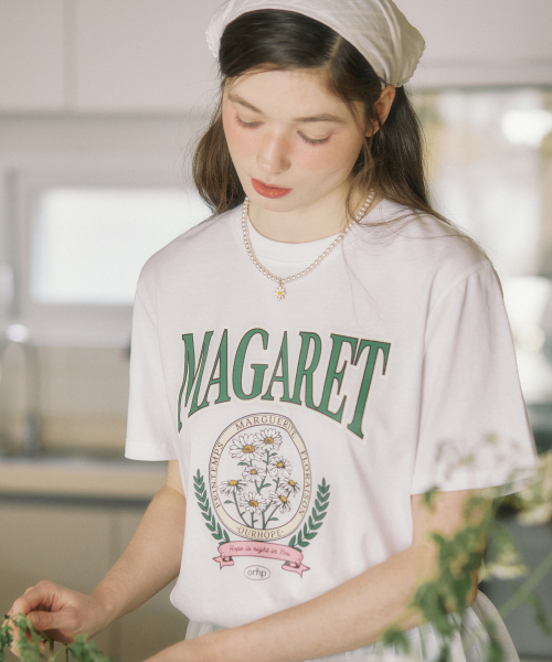 OURHOPE(アワーホープ)の「マガレットアートワークTシャツ - ホワイト(Tシャツ/カットソー・レディース・ホワイト・1(S)/2(M))」の3枚目の写真