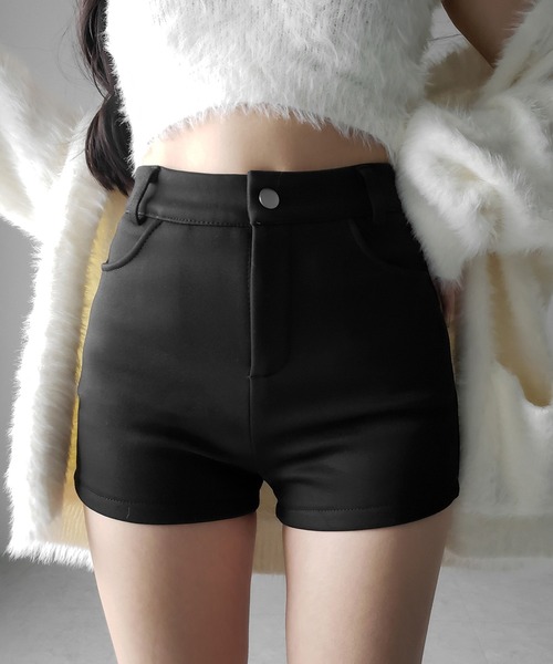 me+em select(ミームセレクト)の「【 2color /4size 】裏起毛ハイウエストタイトスパンショートパンツ / urakimo high waist tight span short pants(その他パンツ・レディース・ブラック/ホワイト・SMALL/MEDIUM/LARGE/X-LARGE)」の7枚目の写真