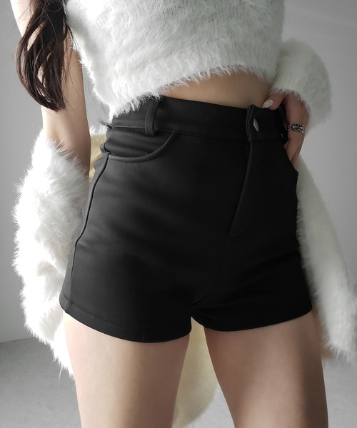 me+em select(ミームセレクト)の「【 2color /4size 】裏起毛ハイウエストタイトスパンショートパンツ / urakimo high waist tight span short pants(その他パンツ・レディース・ブラック/ホワイト・SMALL/MEDIUM/LARGE/X-LARGE)」の8枚目の写真