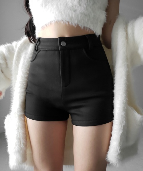 me+em select(ミームセレクト)の「【 2color /4size 】裏起毛ハイウエストタイトスパンショートパンツ / urakimo high waist tight span short pants(その他パンツ・レディース・ブラック/ホワイト・SMALL/MEDIUM/LARGE/X-LARGE)」の11枚目の写真