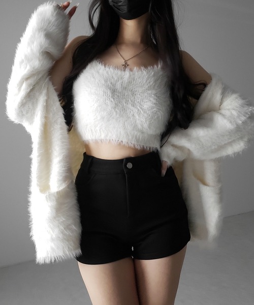 me+em select(ミームセレクト)の「【 2color /4size 】裏起毛ハイウエストタイトスパンショートパンツ / urakimo high waist tight span short pants(その他パンツ・レディース・ブラック/ホワイト・SMALL/MEDIUM/LARGE/X-LARGE)」の12枚目の写真
