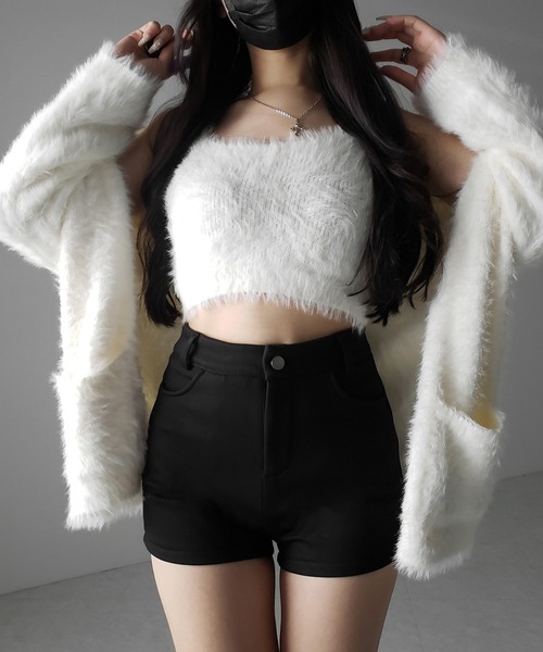 me+em select(ミームセレクト)の「【 2color /4size 】裏起毛ハイウエストタイトスパンショートパンツ / urakimo high waist tight span short pants(その他パンツ・レディース・ブラック/ホワイト・SMALL/MEDIUM/LARGE/X-LARGE)」の15枚目の写真