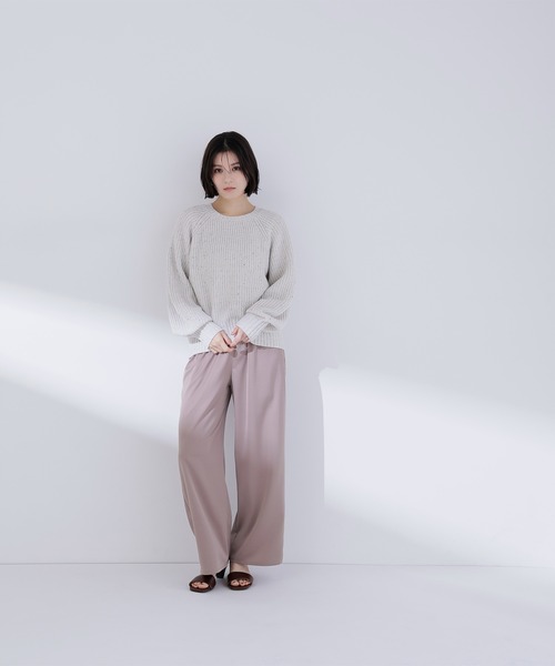 NATURAL BEAUTY BASIC（ナチュラルビューティーベーシック）の「◇サテンイージーパンツ（その他パンツ・レディース・オフホワイト/ベージュ/ブラック・MEDIUM/P/S）」の19枚目の写真